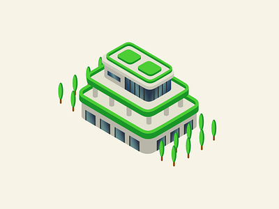 Green building detail architecture building green isometric vector vector art