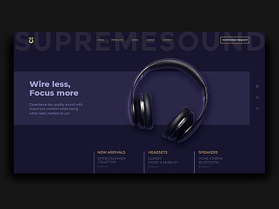 Supremesound website dark electronics headphones headset homepage sound web web design website website design