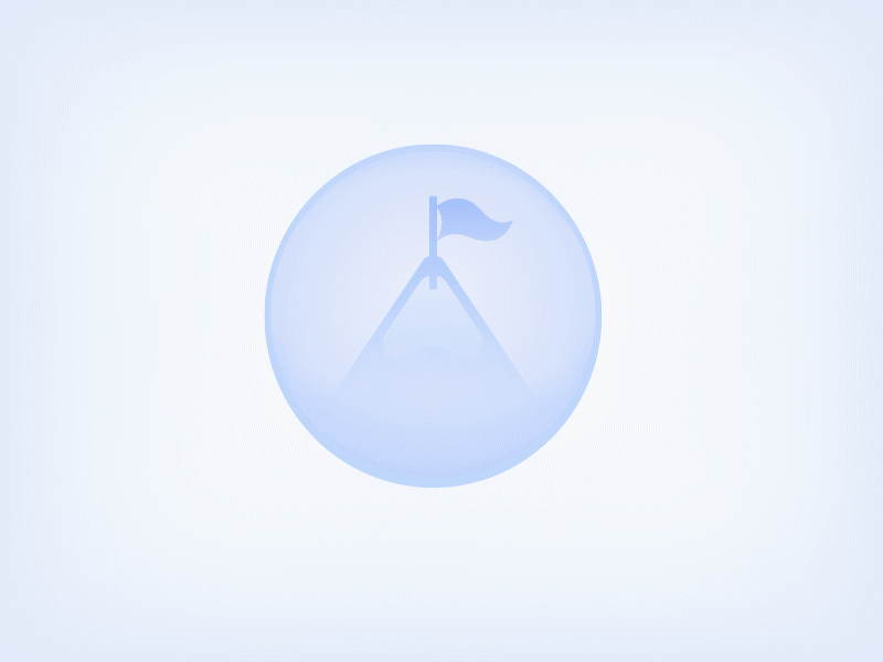 Mountain bubble animation blue bubble dreamy flag goals icon illustration mountain splash success top vector