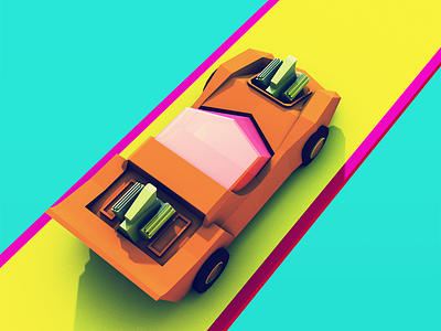 Gruesome Twosome 3d car low poly