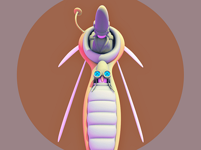 The Last Dragon Fly 3d character game gamecharacter gamedev lowpoly maya model render