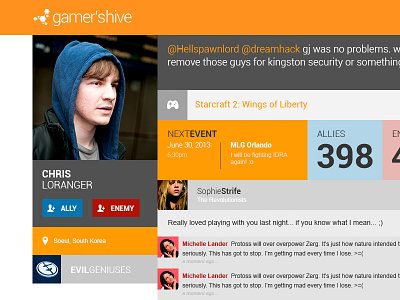 Gamer's Hive User Public Profile flat game profile profile public profile squares