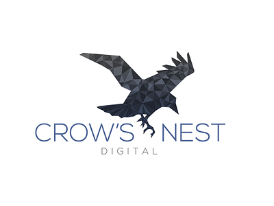 Crows Nest Digital Logo Concept brand branding concept crows nest digital logo polygon