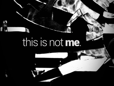 This is not me dark grayscale movie poster print roboto teaser typography
