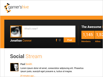 GH - Private Profile orange private profile social interface gaming