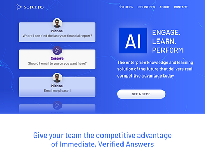 Sorcero Landing Page