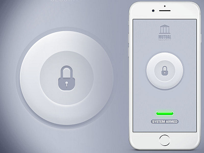 Mutual Smart Security circular button mobile ui one touch button
