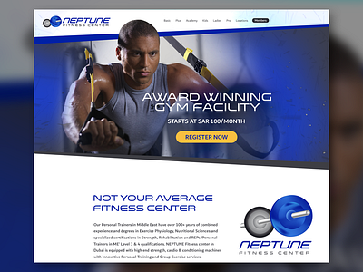 NEPTUNE Fitness Center fitness center landing page gym landing health fitness landing page sports landing