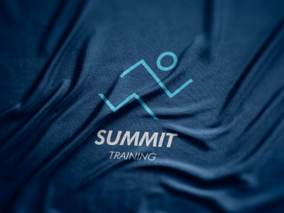 Summit Training logo on clothing alpinism brand identity branding clever logo clothing creative design hiking identity logo logo design mark mountain mountaineering running man sport summit sun symbol training