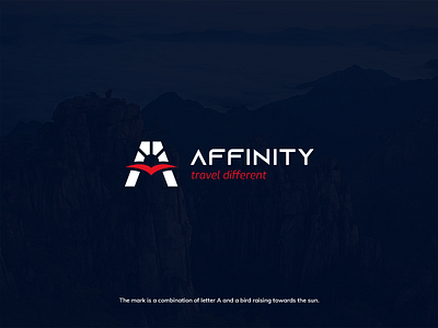 Affinity logo affinity bird brand identity branding color creative design identity letter letter a logo logo design mark monogram negative space sun symbol travel travel logo vector