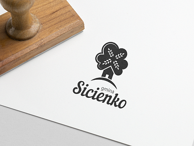 Sicienko - country borough logo stamp brand identity branding commune country creative design grain harvest house identity logo logo design mark mill rural stamp symbol town tree vector