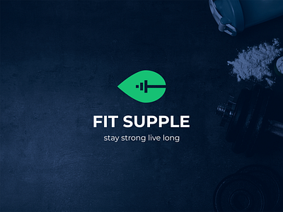 Fit Supple Behance presentation behance brand identity branding creative design dumbbell fitness gym health identity leaf logo logo design mark natural negative space nutrition supplements symbol vector