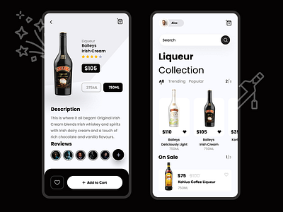 Liquor store mobile app design ecommerce liquor store mobile app shopping ui ux wine