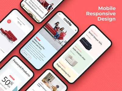 Coddle Me Furniture - Mobile responsive design ecommerce mobile app ui ux