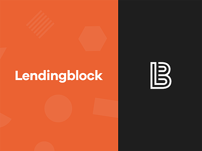 Lendingblock Branding branding crypto cryptocurrency currency digital exchange finance logo logo type monogram orange shapes