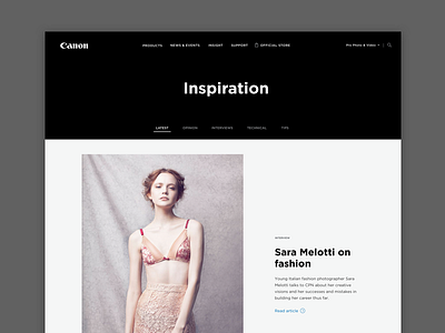 Canon Professional Website