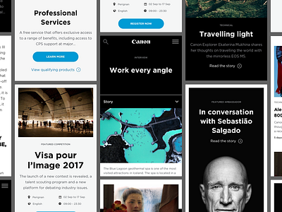 Canon Professional Website Mobile