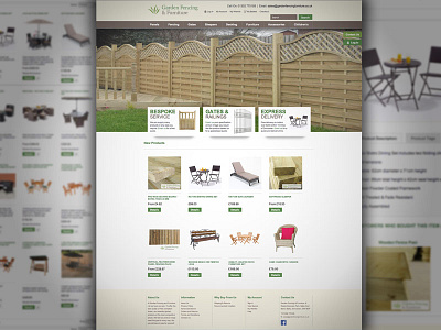 Garden Fencing and Furniture Website brown cream doncaster ecommerce garden gardening green web web design website