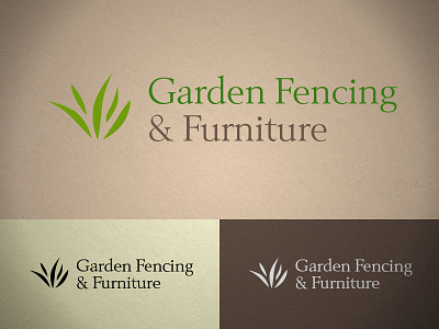 Garden Fencing and Furniture Logo branding brown cream design doncaster garden gardening green logo logo design