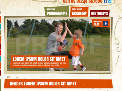 Website Concept concept design football homepage kids sport web web design