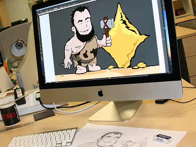 Dave the Caveman vectored up illustration