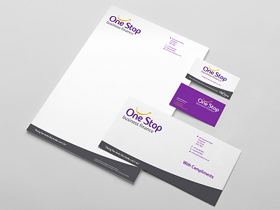 One Stop Business Finance | Stationery | Print branding business card compliment slip letterhead logo print stationery