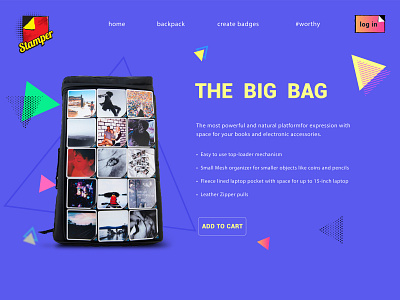 Website design for a Backpack Company adobe xd backpack bag children colorful ecommerce features homepage kids login page logo playful product page triangle ui user experience design ux website website design website ui