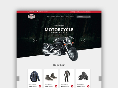 Motorcycle website branding design illustration ui web