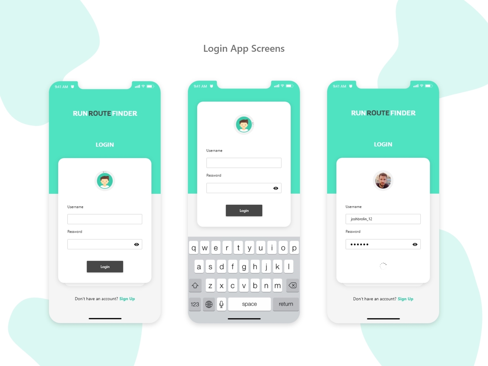 Login App Screens by DesignZa on Dribbble