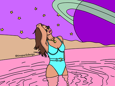 Swimming In Space digital draw digital drawing digital illustration fashion fashion illustration fashion illustrator illustration space swim swimming vector