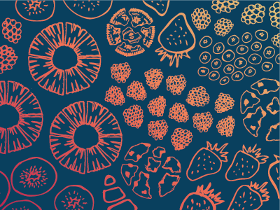 Toppings fruit illustration pattern