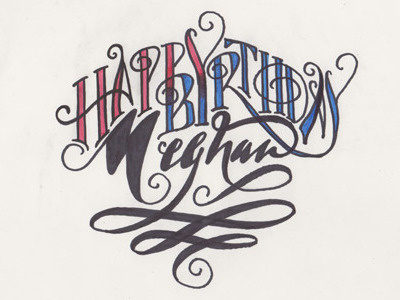 Happy Birthday lettering