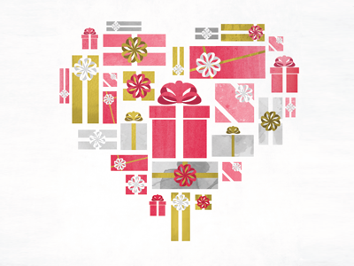 Presents christmas gifts heart holiday illustration texture