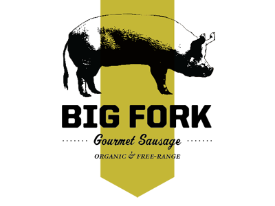 Big Fork logo pork sausage typography