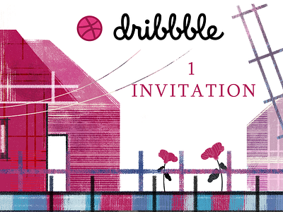 Dribbble giveaway invitation draft dribbble invite flower giveway house illustraion invitation