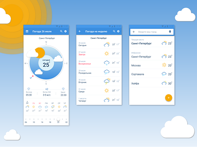 Weather App for Android app design ui ux weather app weather forecast web