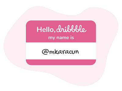 Hi Dribble! hello dribble hi dribble illustration name badge vector