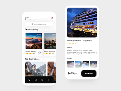 Travel App clean holiday mobile travel ui