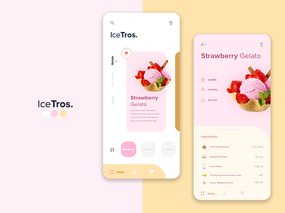 IceTros clean design follow icecream interactive design iphone x modern ui ux