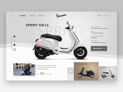 Vespa Store branding clean design interactive design modern ui ux vespa web web design website design