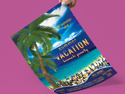 Beach Party Flyer advertising beach flyer big sale bundle colorful corporate creative design elegant event flyer green holiday luxury mega modern offer party promotion vacation
