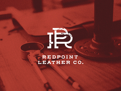 Redpoint Leather Co. brand identity branding graphic design leather leather goods logo logo design monogram texture type