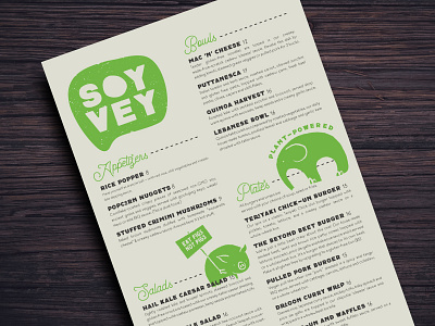 Soy Vey brand identity branding flat graphic design illustration logo menu menu design print typography vector