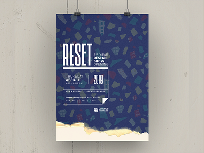 Reset abstract advertisement art concept event graphic design layout logo pattern poster print texture typography