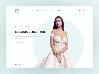 The wedding boutique design dress home homepage ladingpage ui ui design web wedding