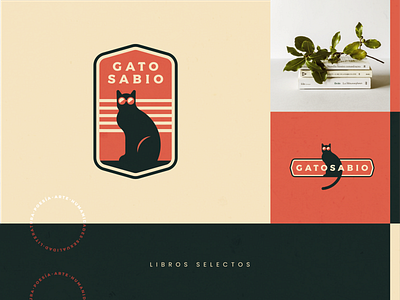GATOSABIO black book books branding cat logo red