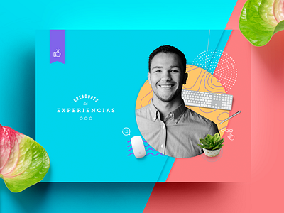 Experience Creators blue branding campaign colorful design design art graphic design pink plants