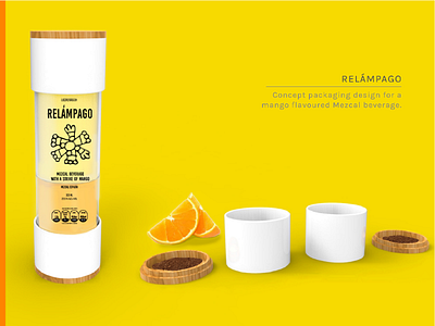 Mezcal Relámpago alcohol drink mezcal package design packaging product design yellow