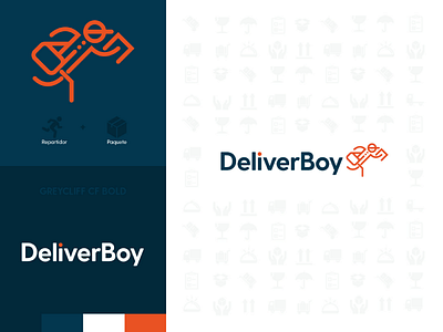 DeliverBoy blue branding deliver delivery logo orange