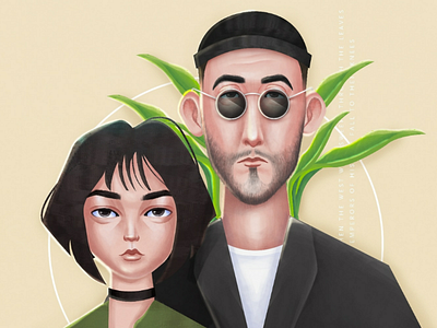 Family Portrait character design colorful illustration leon mathilda photoshop plant